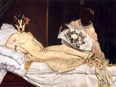 The famous Olympia by Ãdouard Manet (1832 â 1883). Very suitable for Billie as it does depict a prostitute, and was extremely shocking to audiences of its day.