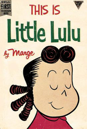 A handful of smurf-like humans and Little Lulu, a very famous US childrenâs character, created by Marjorie Henderson Buell in 1935.