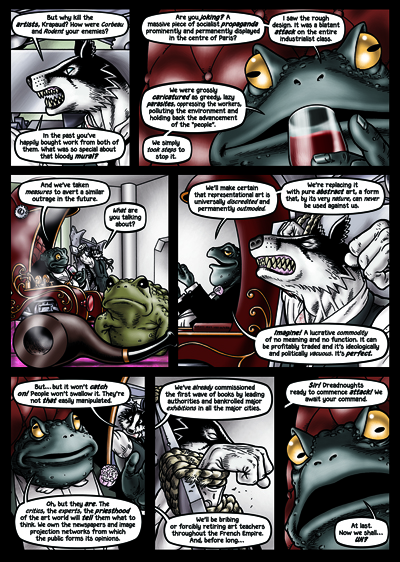 In case that you think Krapudâs plan to subvert figurative art is total fantasy and couldnât possibly happen in the real world, here is a excerpt from Grandville Bête Noireâs afterword: