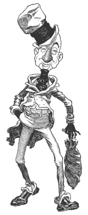 Heâs dressed as Ally Sloper, Britainâs first on-going comic character, invented in 1867 by Charles H Ross.
