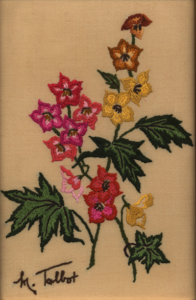 All the examples of Buntyâs embroidery on this and the next 2 pages were sewn sometime around the 1950s by my late mother, May Talbot.