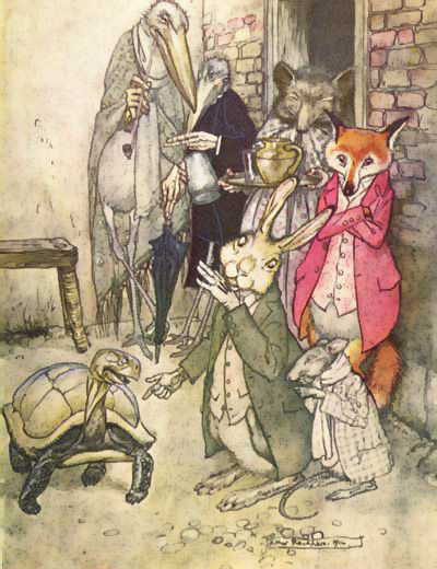 A pretty obvious reference to the fable of The Tortoise and the Hare by the father of the modern anthropomorphic story, Aesop (6th century BC).
