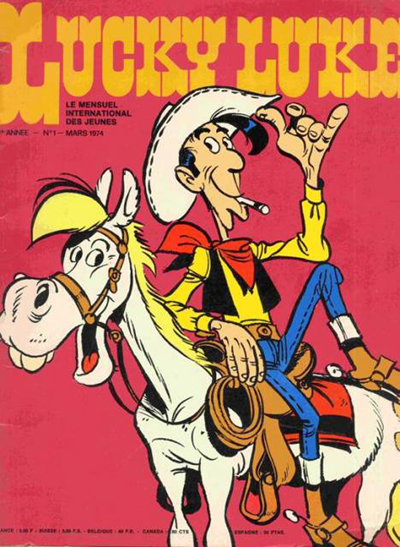 Chance Lucas (âChanceâ Fr. âLuckâ) is a homage to the extremely popular BD character Lucky Luke. Created by Belgian cartoonist Morris in 1946, heâs a gunslinger who can draw and shoot âfaster than his shadowâ, referred to here. He was constantly drawn with a hand-rolled cigarette in his mouth up until 1983, when Morris changed it to a wisp of straw.