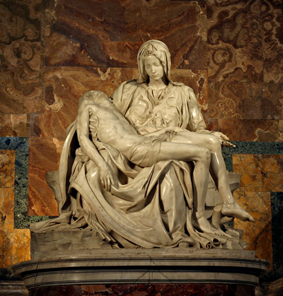 Hereâs the famous one by Michaelangelo (1498 â 1499) which is housed in the Vatican.